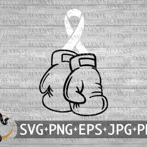 Luchador contra el cáncer de pulmón, Cinta de guantes de boxeo contra el cáncer de pulmón, Cinta blanca, Apoyo al cáncer de pulmón, Guerrero del cáncer de pulmón, Cinta de cáncer de pulmón svg Cricut