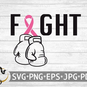 Lucha contra el cáncer de mama Guantes de boxeo Cinta SVG, Concientización sobre el cáncer de mama SVG, Cinta contra el cáncer de mama, Lucha por una cura svg para Cricut Silhouette