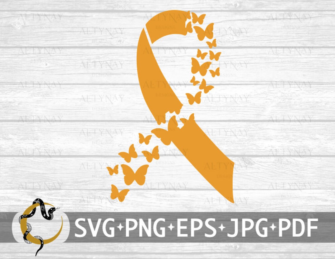 Appendix Butterfly Cancer Ribbon SVG Appendix Cancer SVG - Etsy
