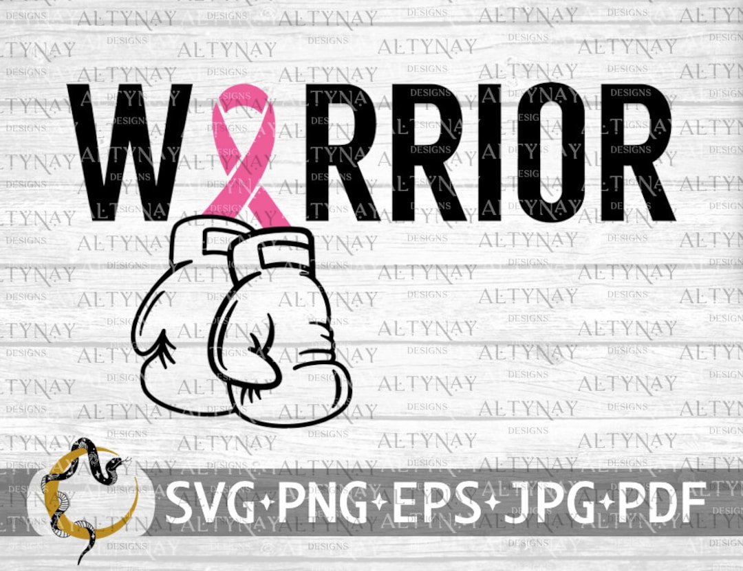 Warrior Breast Cancer Boxing Gloves Ribbon SVG, Breast Cancer Awareness