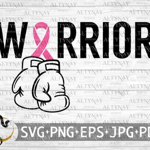 Guerrero Cáncer de Mama Guantes de Boxeo Cinta SVG, Concientización sobre el Cáncer de Mama SVG, Guerrero del Cáncer de Mama, Lucha por una cura para Cricut Silhouette