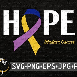 Esperanza de cáncer de vejiga SVG, Apoyo al cáncer de vejiga SVG, Cinta de cáncer de vejiga, Mes de concientización sobre el cáncer de vejiga, Sobreviviente de cáncer de vejiga svg