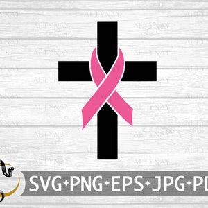 Brustkrebs Kreuz Band SVG, Brustkrebs Bewusstsein SVG, rosa Krebs Band, Krebs Kreuz, Brustkrebs svg für Cricut Silhouette