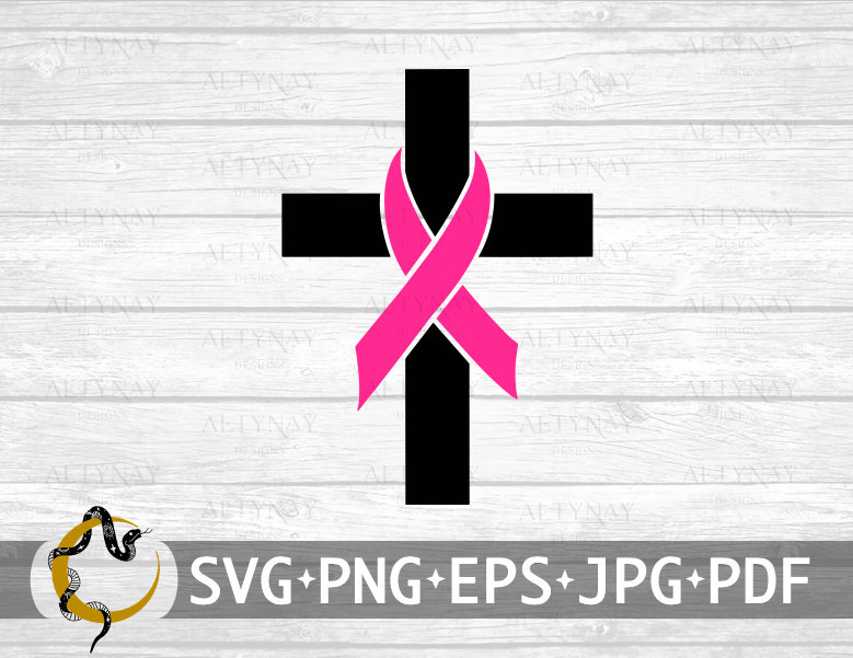 Breast Cancer Cross Ribbon SVG Breast Cancer Awareness SVG - Etsy
