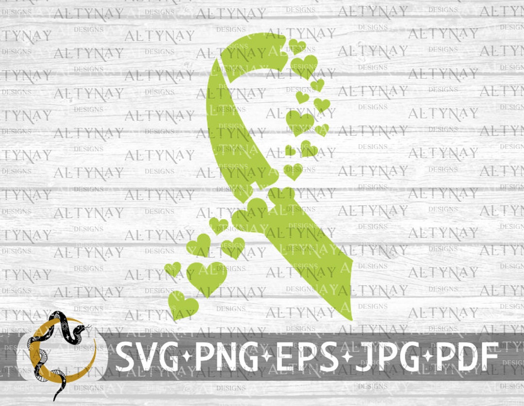 Non-hodgkin Lymphoma Heart Ribbon SVG, Non-hodgkin Lymphoma Awareness