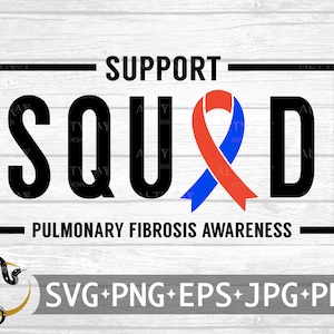 Pulmonary Fibrosis Support Squad Ribbon SVG, Congenital Heart Disease ...
