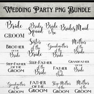 Hochzeit Teil PNG Bundle, Hochzeit Party Shirts, Hochzeit Party Becher, Hochzeit DIY, Cricut Hochzeit Dateien