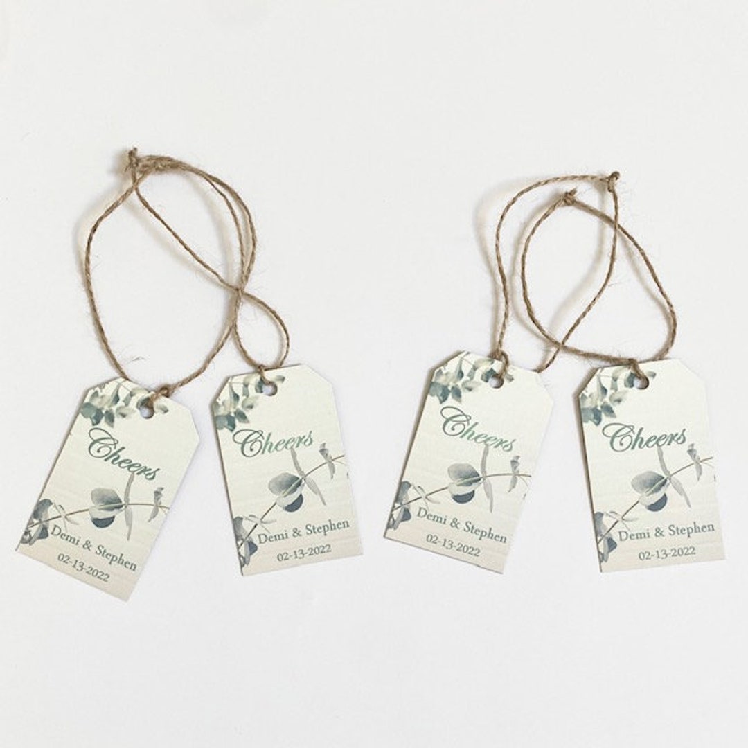 Mini Champagne Bottle Tags Vine Bottle Tags Wine and Grapes Favor Tags