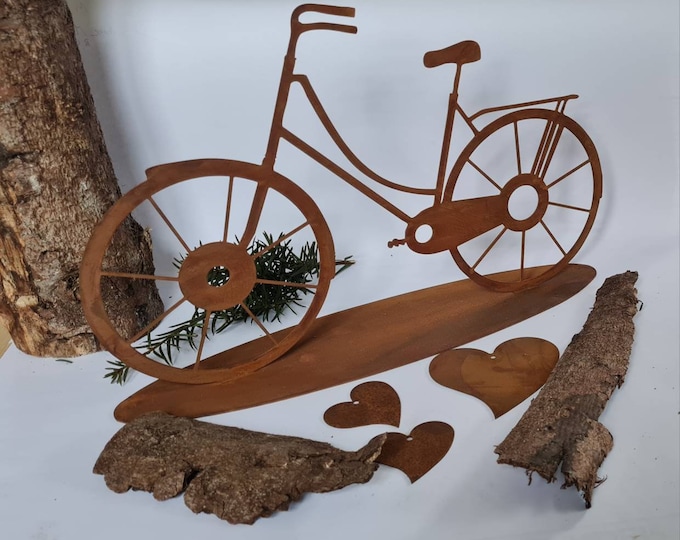 Deko Fahrrad in Edelrost Rost Deko Bastelbedarf Handarbeit Edelrost