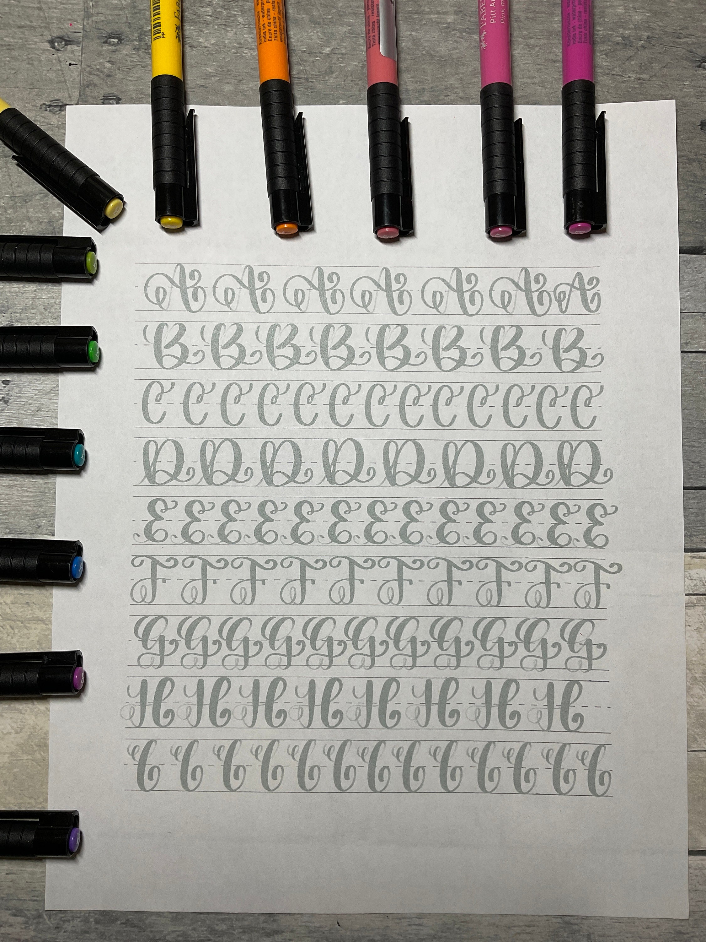 Handlettering Worksheets - Etsy