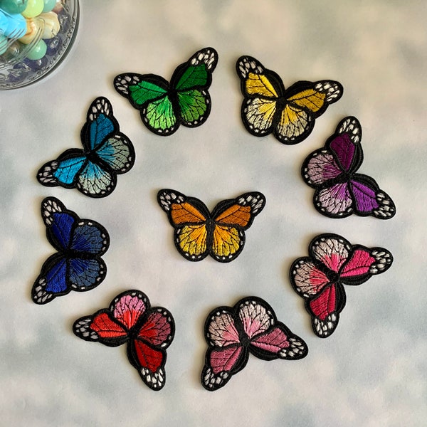 Large Butterfly Iron-On/Sew-On Patch - 9 colors to choose from - Ships with USPS Tracking