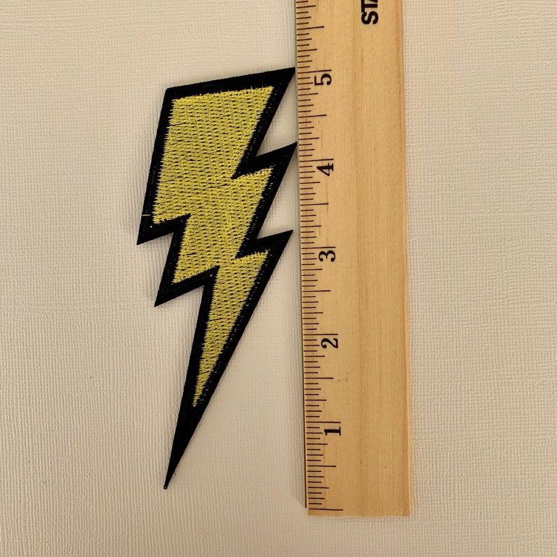 Yellow Lightning Bolt Ironon/sewon Patch Ships With USPS Tracking Etsy