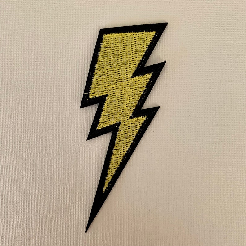 Yellow Lightning Bolt Ironon/sewon Patch Ships With USPS Tracking Etsy
