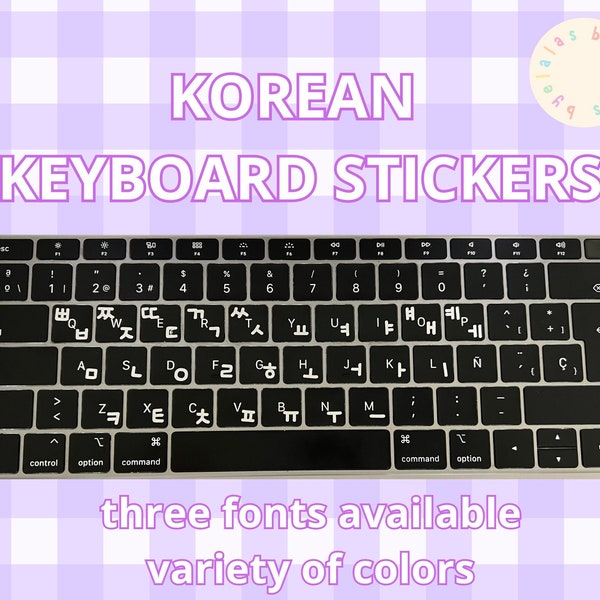 Vinyl Korean Hangul stickers for keyboard computer laptop alphabet letters