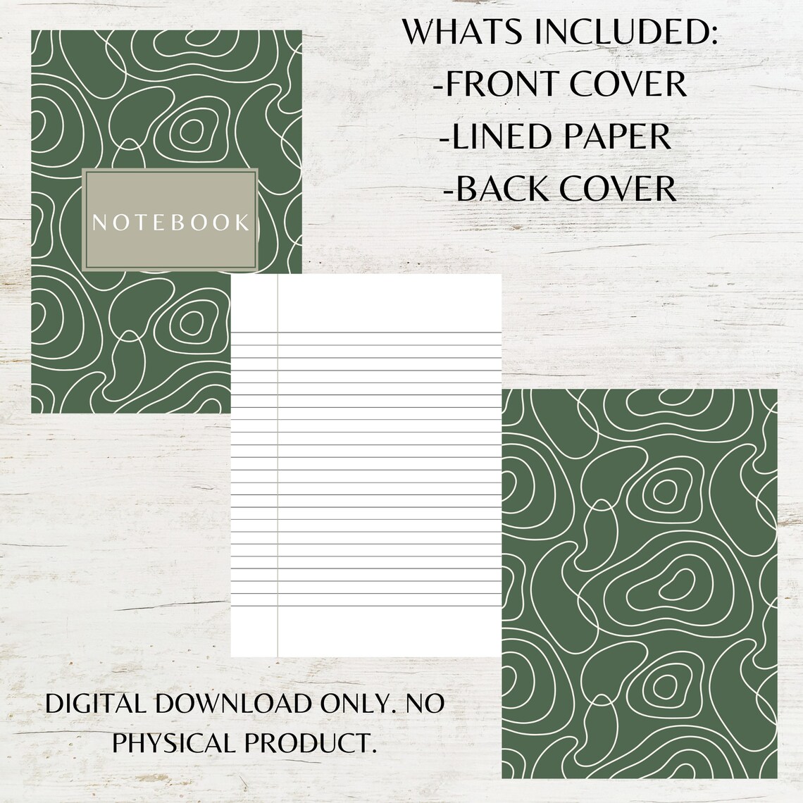 Printable Notebook, Lined Paper, Printable Notebook Paper, A4/US Letter ...