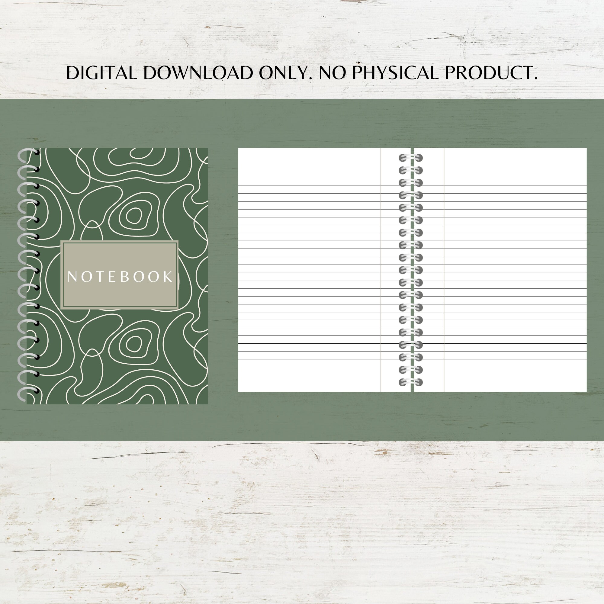 Printable Notebook.pdf Printable Lined Notebook Paper, A4/US Letter (PDF) - Etsy