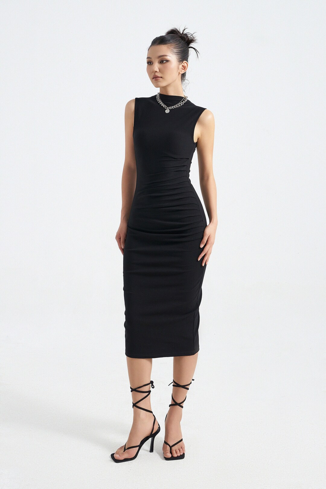 Boat Neck Backless Panel Dress Black Boat Neck Bodycon Dress | Dresses | PLT