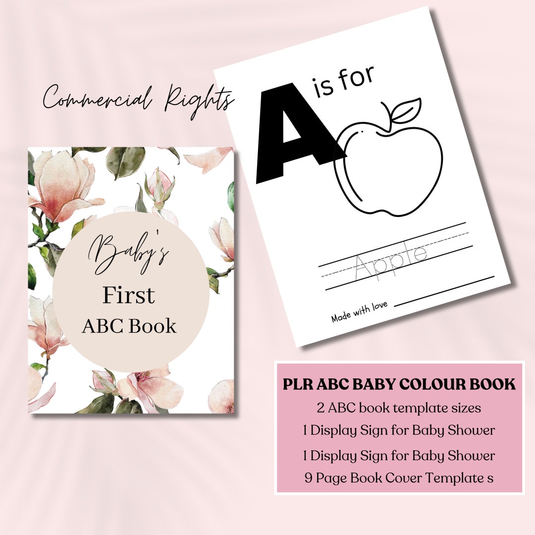 ABC Baby Shower Coloring Book Template Bundle, Baby First Abc's ...