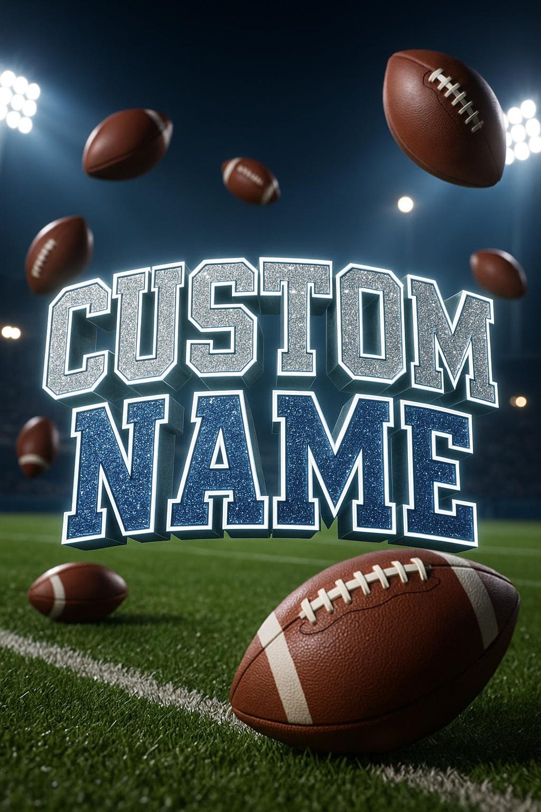 Custom Football Name Poster Digital Download, Game Day Decor, Sports ...