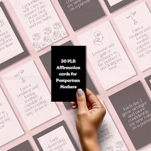 Carte di affermazione della madre post parto per PLR, Nuovo regalo per le madri, Regalo push per la mamma, carte di affermazione quotidiana stampabili