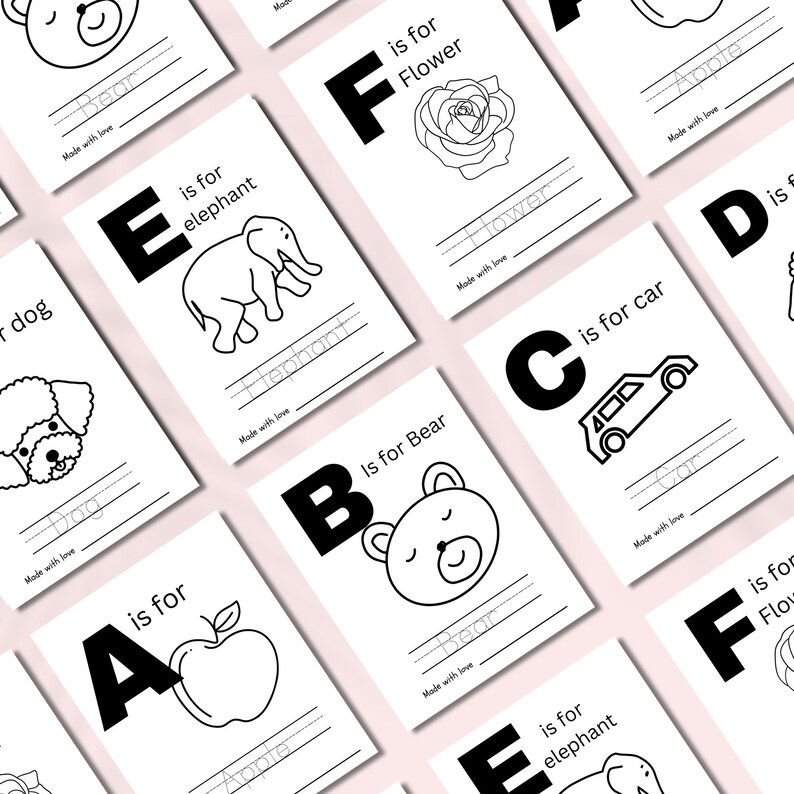Woodland Animal Clipart, PLR ABC Template for Babies First Book ...
