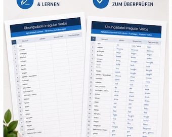 Czasowniki nieregularne w języku angielskim (PDF) – 110 czasowników nieregularnych do nauki | Arkusz roboczy z pustą listą i rozwiązaniami | Pobierz natychmiast