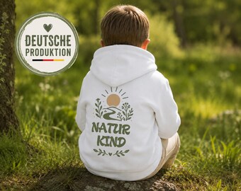 Naturkind Hoodie Kinder - Boho Waldkind Pullover mit Naturmotiv - Kinder Hoodie Unisex