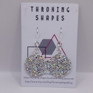 Glitter Disco Ball Earrings: Faux Leather Lightweight Earrings