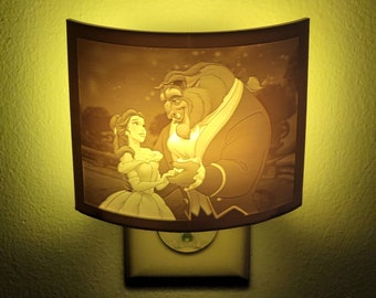 Beauty and the Beast - Color Changing LED - 3D Printed Lithophane