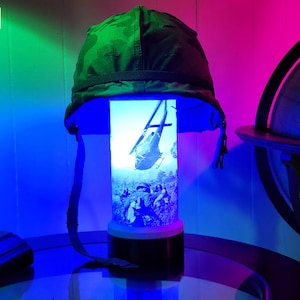 Vietnam Lamp & Helmet Display - 3D Printed Lithophane - Customizable!