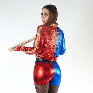 Frauen Harley Quinn Kostüm, Halloween Kostüm für Frauen, Harley Quinn Jacke, Cosplay Kostüm, Frauen Party Kostüm, 5 Stück