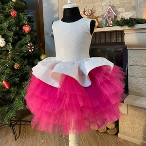 Toddler Princess Dress, Birthday Tutu Dress, 1st Birthday Dress, Birthday Outfit, Girl Birthday Dress, Pink Birthday Dress, Sequin Pink Tutu