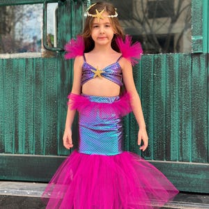Magical Mermaid Costume for Kids – Shimmering Tail & Starfish Crown | Perfect for Birthdays - Dress-Up!