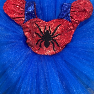 Spider Girl Comics Costume for Birthday and Party, Birthday Mini Tutu Dress, Superhero Blue Tutu Dress, Photoshoot Girl Superhero Costume