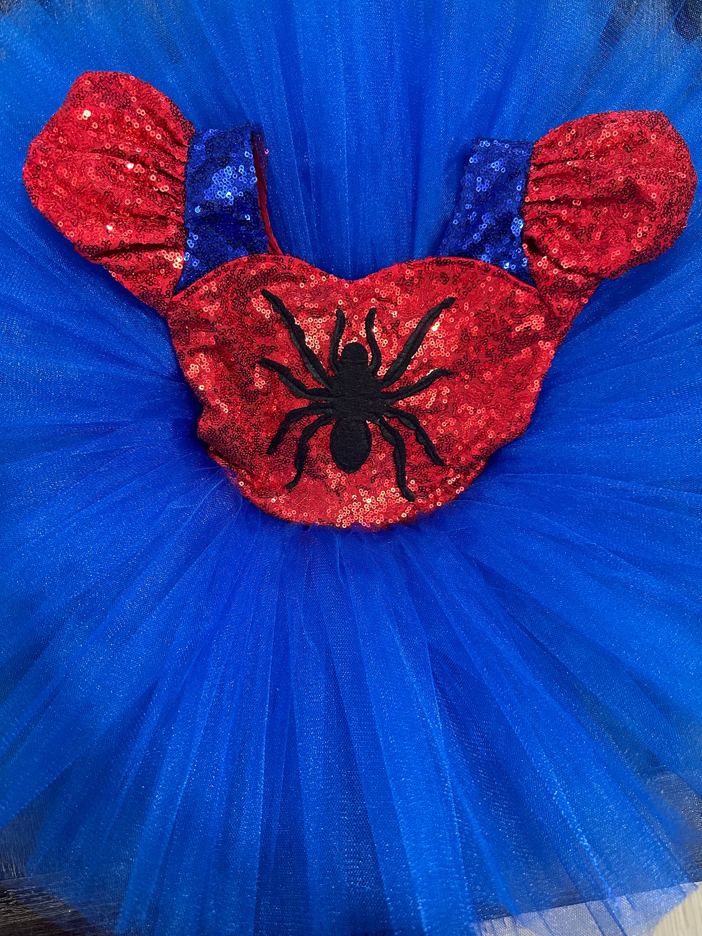strapless open back dress Spider man dress-Spider girl costume- spider girl dress- spider man tu –  Pink Toes & Hair Bows main image 1