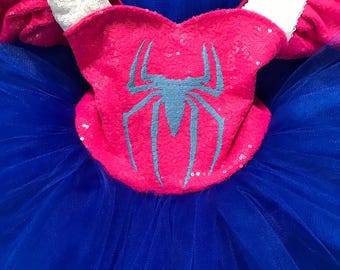Ghost Spider Costume, Spider Girl, Gwen Stacy – Perfect for Halloween, Cosplay & Birthday Parties | Sparkling Superhero Dress for Kids