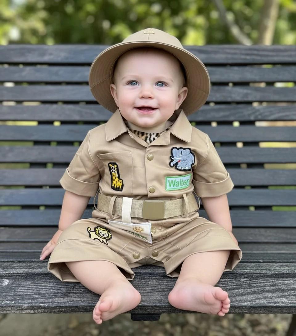 Costume Safari Jungle Bébé Fille - Robe Tulle + Chapeau Exploratrice Déguisement Gardien Zoo Bébé Costume Safari Jungle Bébé Fille - Robe Tulle + Chapeau Exploratrice Déguisement Gardien Zoo Bébé