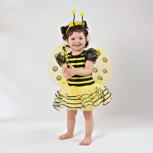 Bumble Bee Girl Birthday Costume Tutu, Honey Bee Birthday Costume, Bee Costume Kit, Bee Wings, Bee Antenna, Princess Fancy Dress Up,