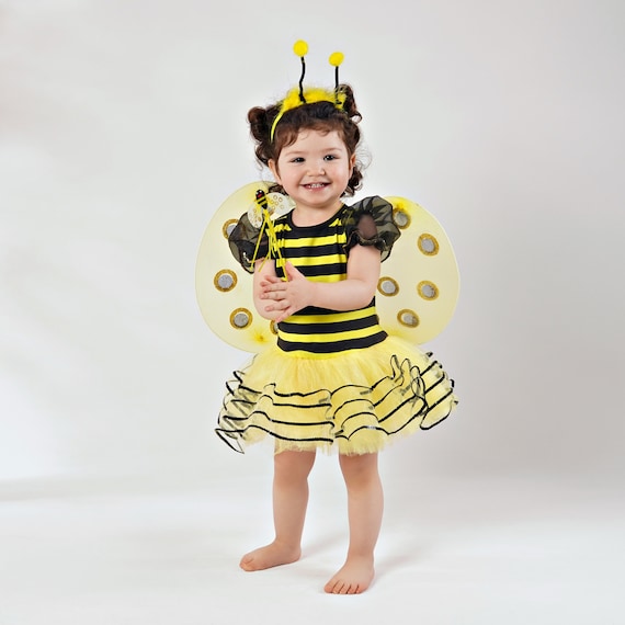 Girls Bee Costume - Complete Bumblebee Kids Costume Set with Tutu