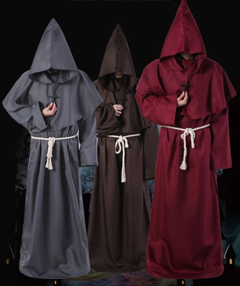 Medieval Monk Robe Monk Costume Monk Robe With Cowl for LARP Etsy