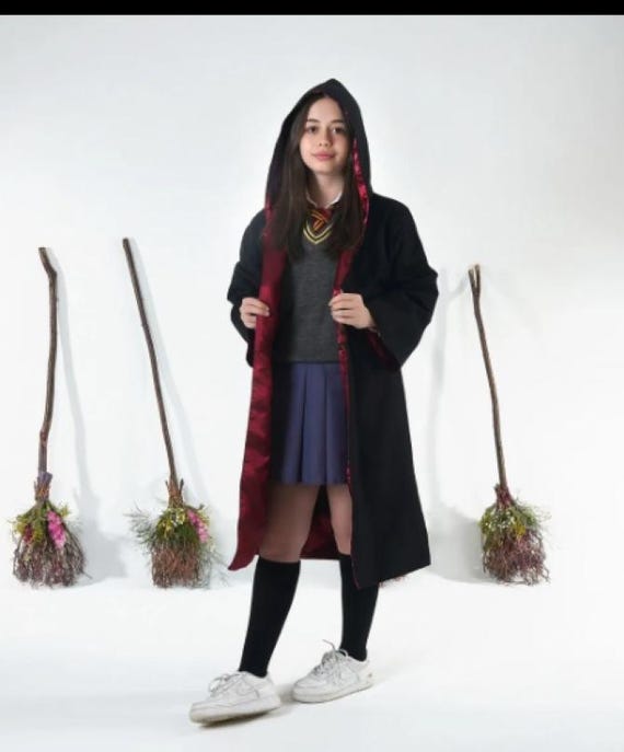 Harry Potter Cosplay Magician Robe Costume Set - Wizard Outfit With Wand, Scarf, Glasses & Tie 5-Piece Set For Adults Magician Robe Set For Adults