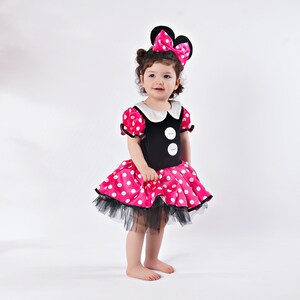 Minnie Maus Geburtstagskleid, 1. Geburtstag Outfit, Fotoshooting Babykostüm, Polka Dots Tutu Kleid, Minnie Maus Ohr Haarband