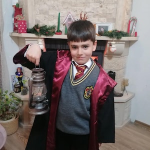 Complete Wizard Costume Set: Robe, Sweater, Wand, Glasses & Tie