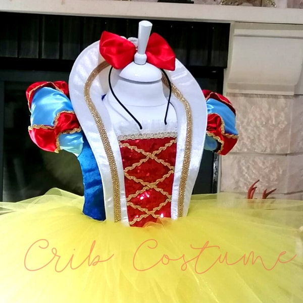 Snow White Dress, Princess Dress with Cape, Birthday Tutu Dress, Snow White Costume, Toddler Princess Dress