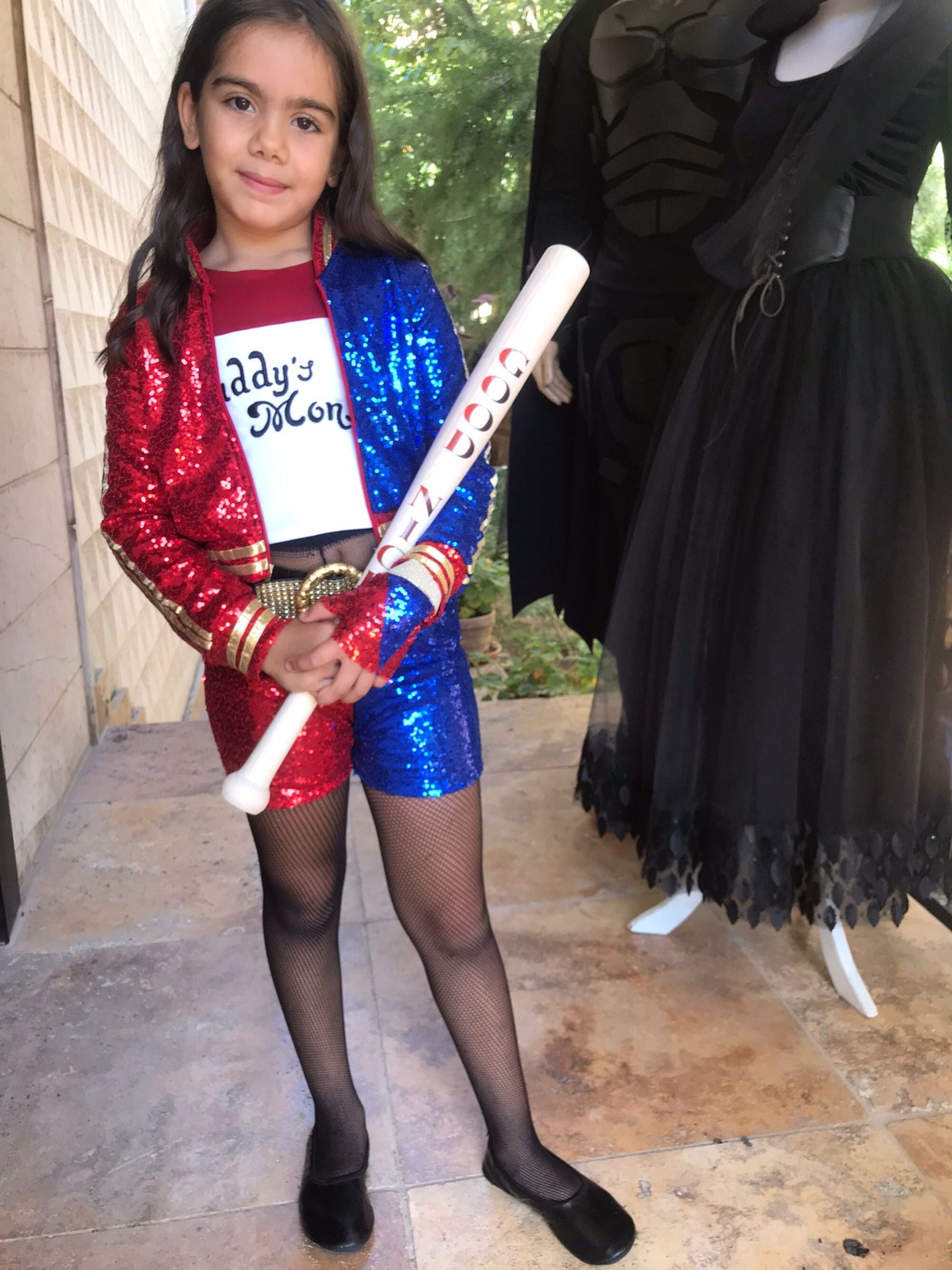 White, Red and Blue T-Shirt (Harley Quinn style) Child Size White, Red and Blue T-Shirt (Harley Quinn style) Child Size