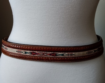 Silver Creek Inlaid Horsehair Leather Belt