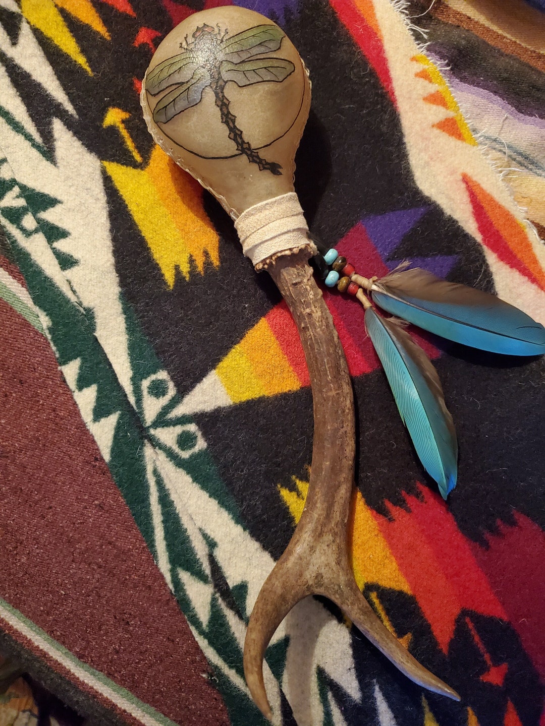 Deer Rattle Box Deer Antler and Rawhide Rattle - Etsy