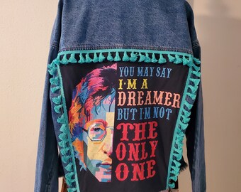 John Lennon Upcycled Denim Jean Jacket