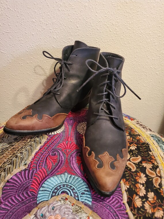 Women's Vintage Spiegel Leather Ankle Boots - image 1