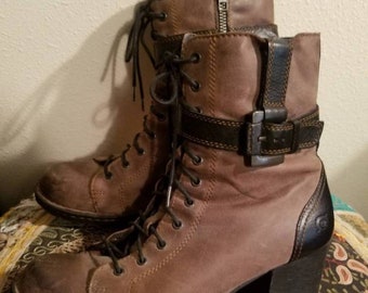 Women's Vintage Born Ankle Boots sz 7/39 Hipster Steampunk
